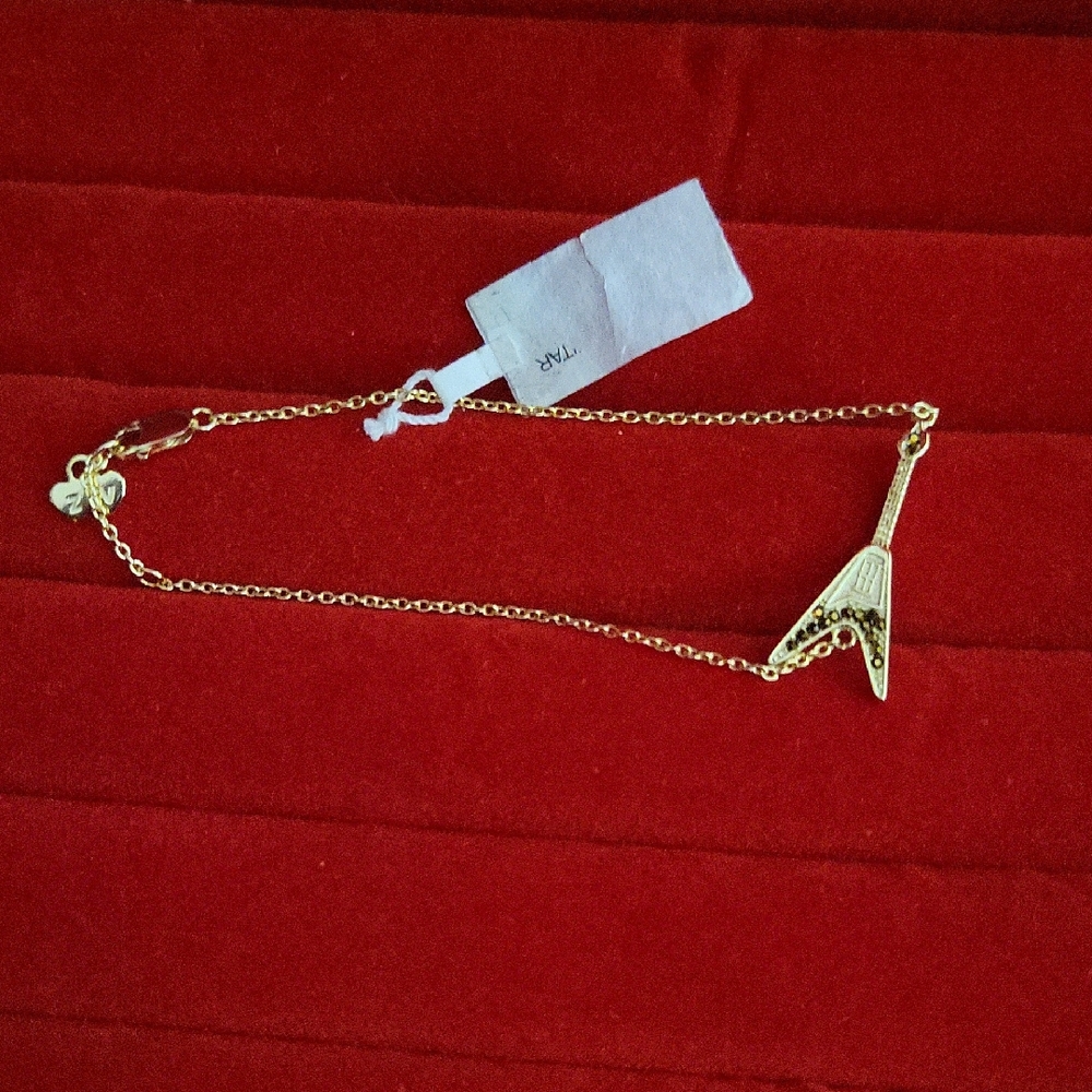 NWT Zadig & Voltaire Guitar Pendant Bracelet Stamped 925